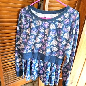 90's Floral sweater with matching skirt